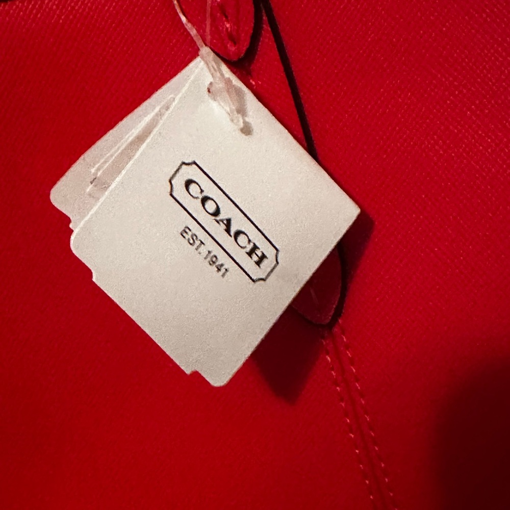 Coach Peyton Leather Zip Top Tote – Persimmon Red (New with Tags) - Picture 8 of 10